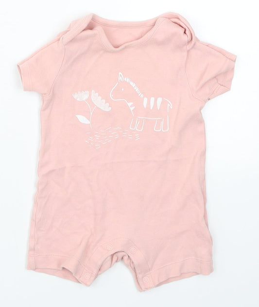 Marks and Spencer Boys Pink   Babygrow One-Piece Size 6-9 Months  - Zebra
