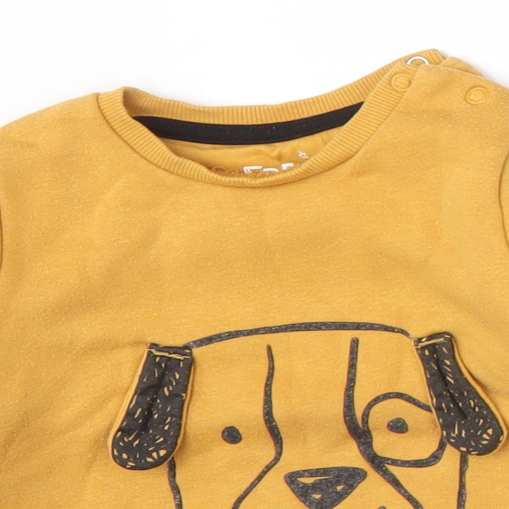 F&F Boys Yellow   Basic T-Shirt Size 9-12 Months  - Dog