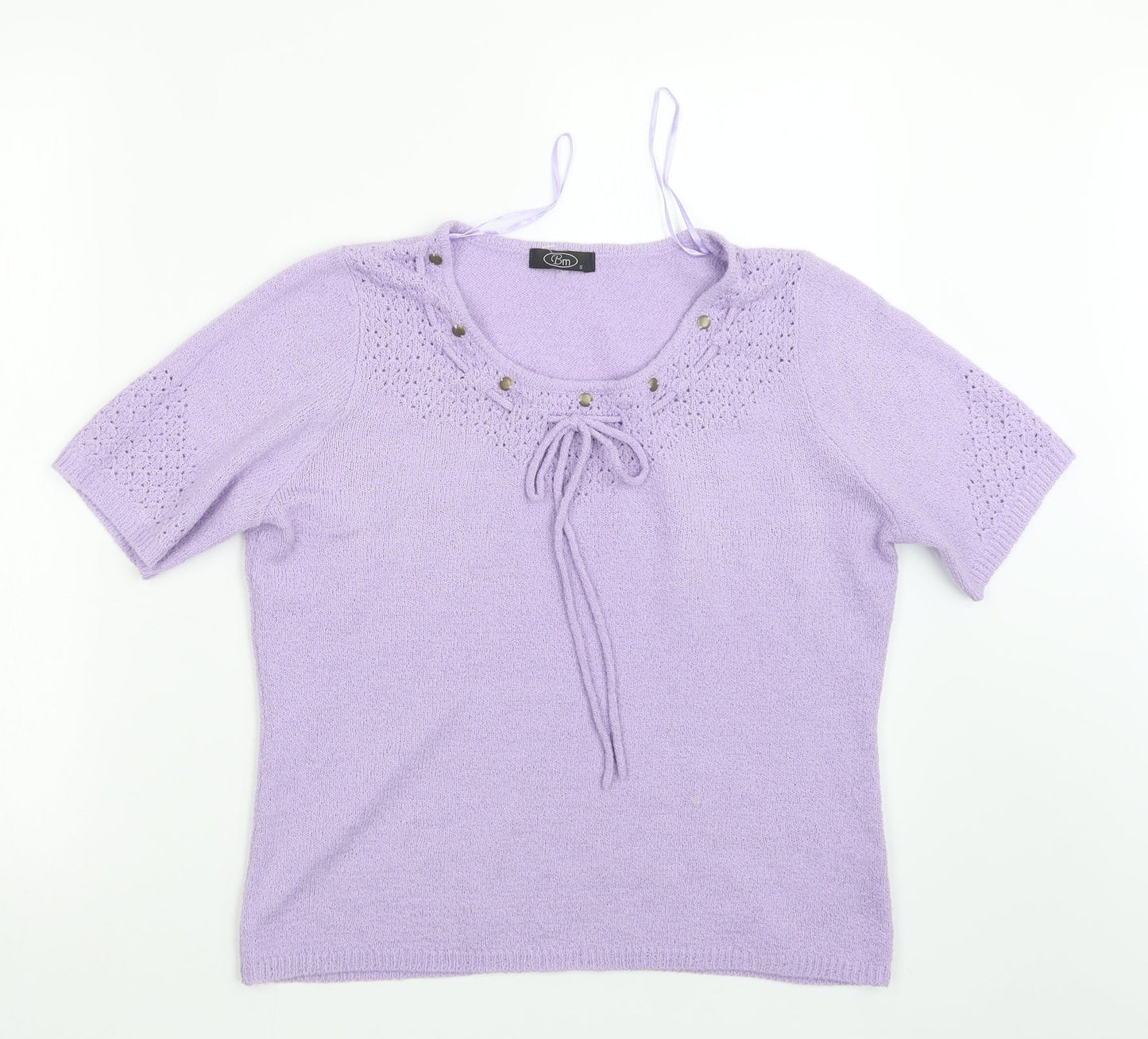 BM Womens Purple  Knit Pullover Jumper Size S