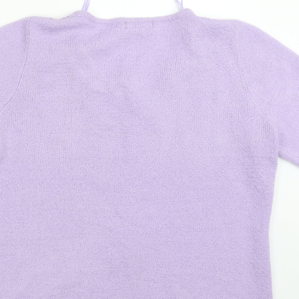 BM Womens Purple  Knit Pullover Jumper Size S