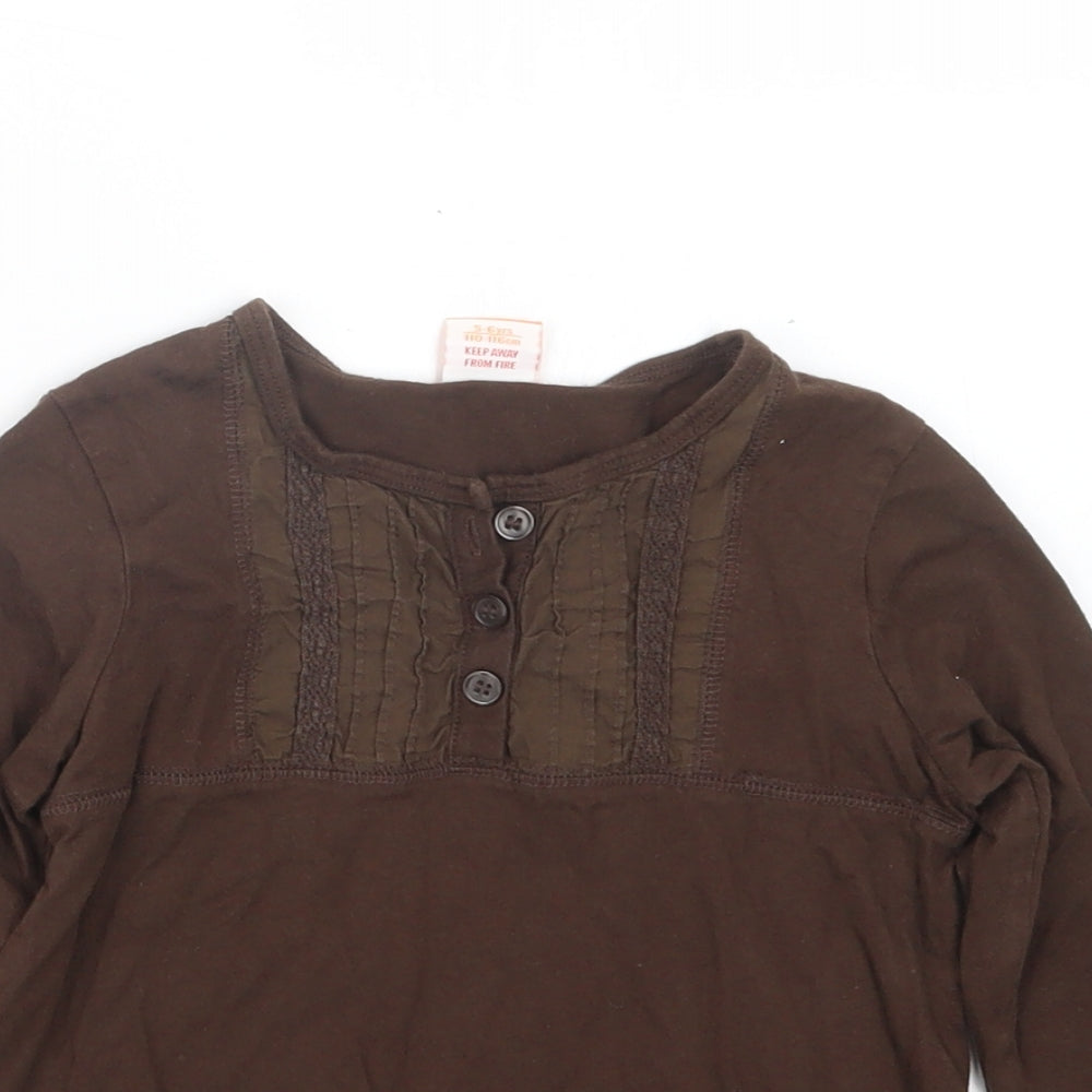 MINIMODE Girls Brown   Basic T-Shirt Size 5-6 Years