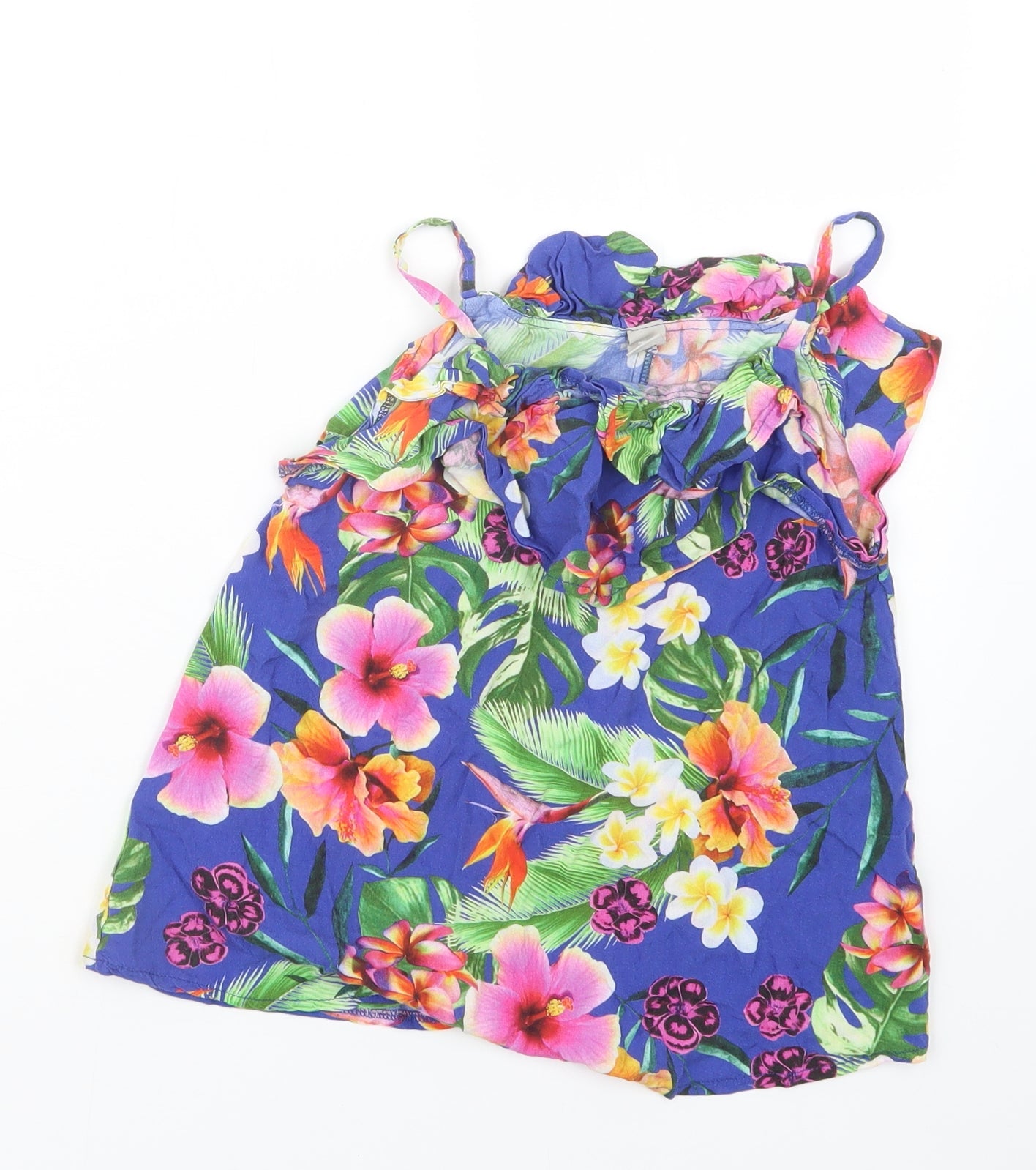 TU Girls Blue Geometric  Tunic Blouse Size 11 Years