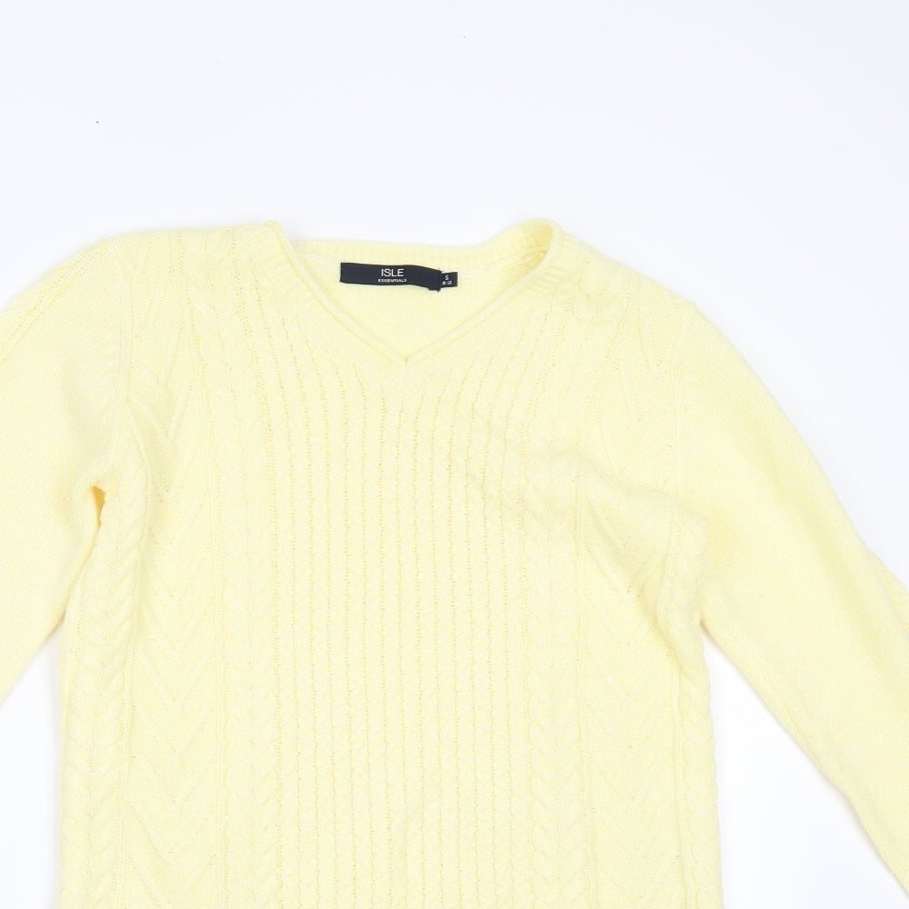Isle Essentials Womens Yellow   Pullover Jumper Size S