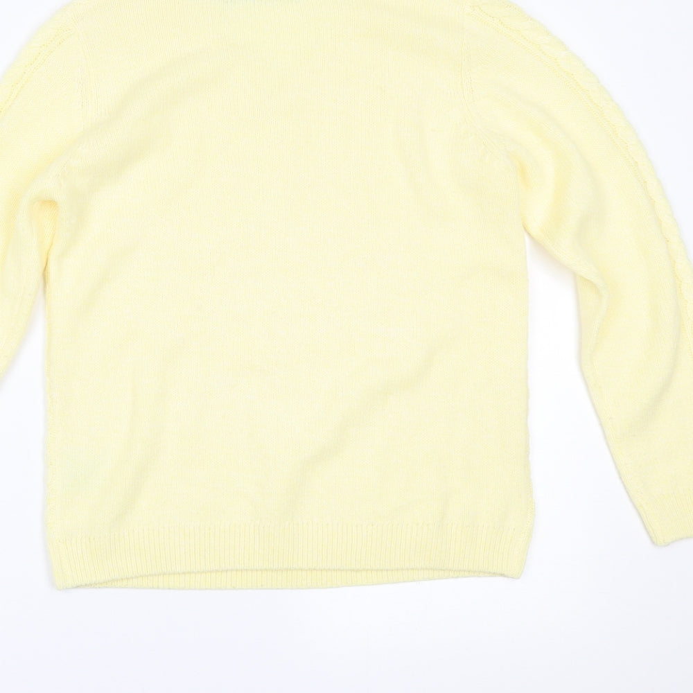 Isle Essentials Womens Yellow   Pullover Jumper Size S