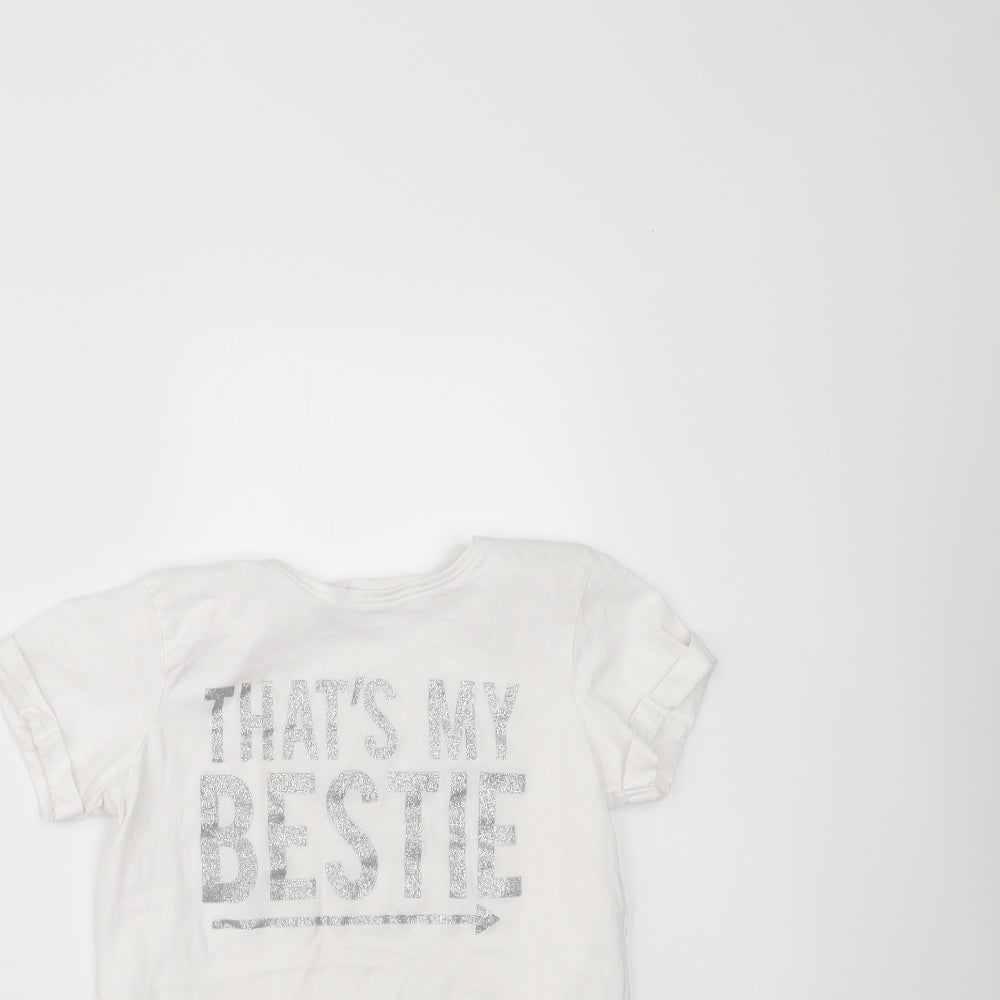 Primark Girls White   Pullover T-Shirt Size 10-11 Years
