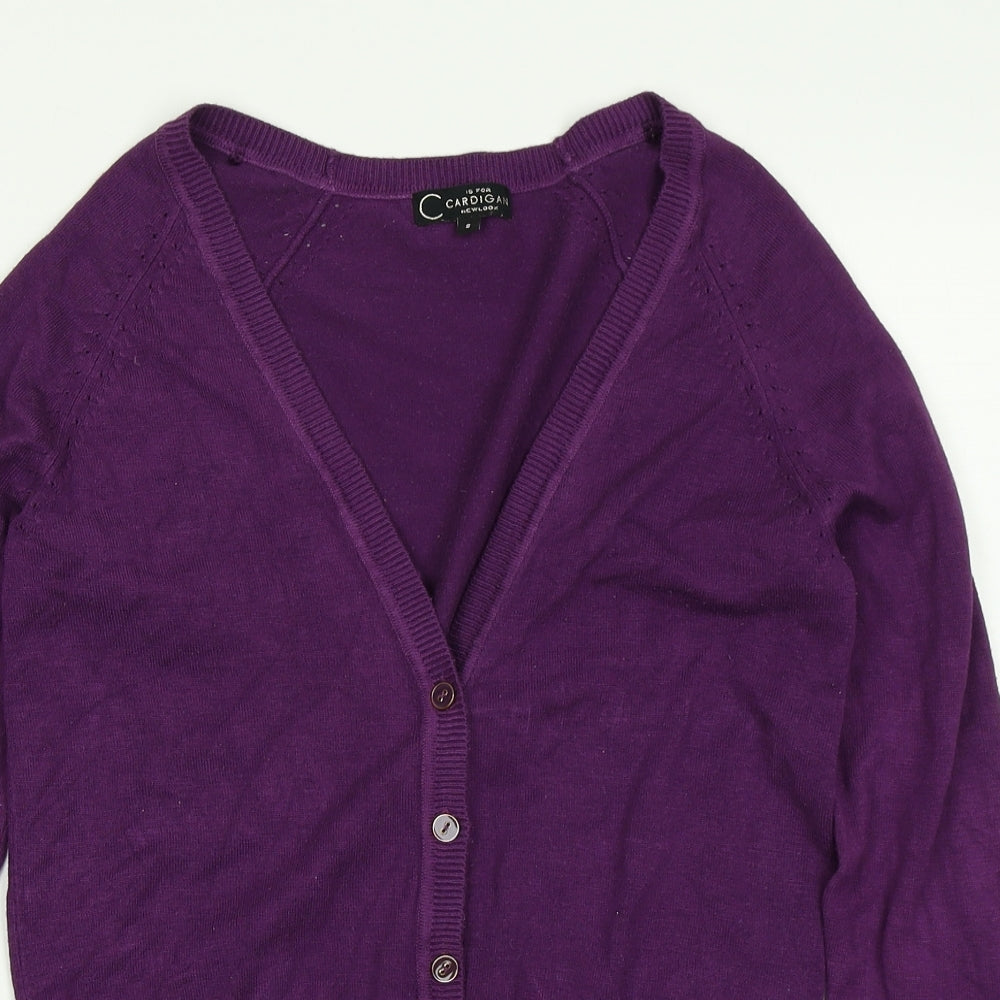 New Look Womens Purple  Knit Cape Jumper Size 8