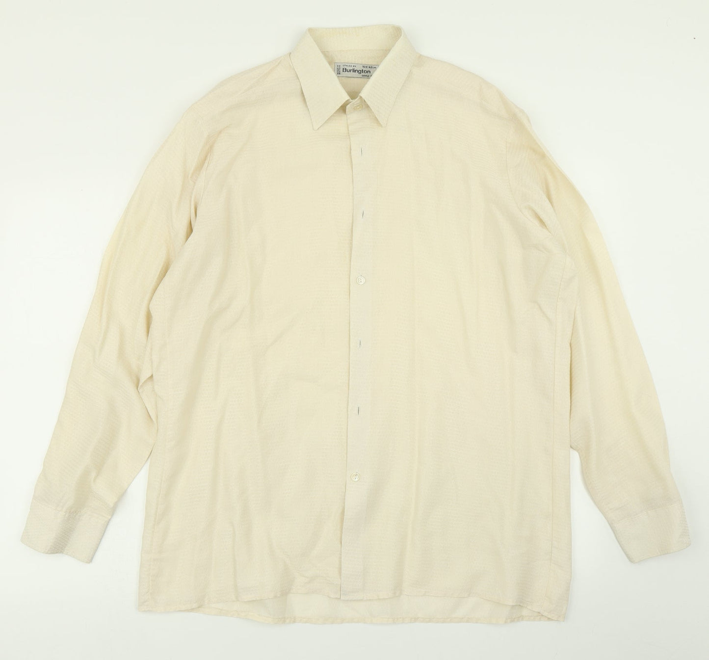 Burlin  Mens Beige    Button-Up Size 16.5
