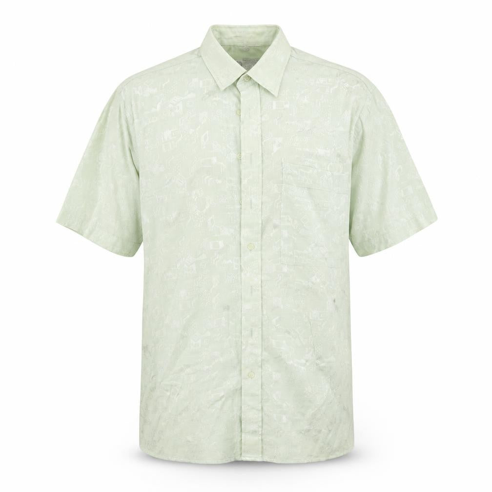 Front view of C&A men’s green button-up, size L