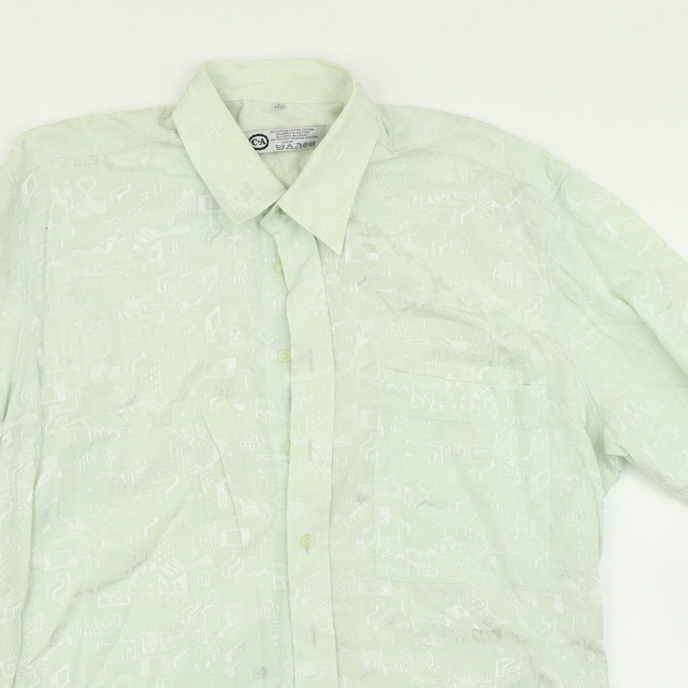 C&A Mens Green    Button-Up Size L