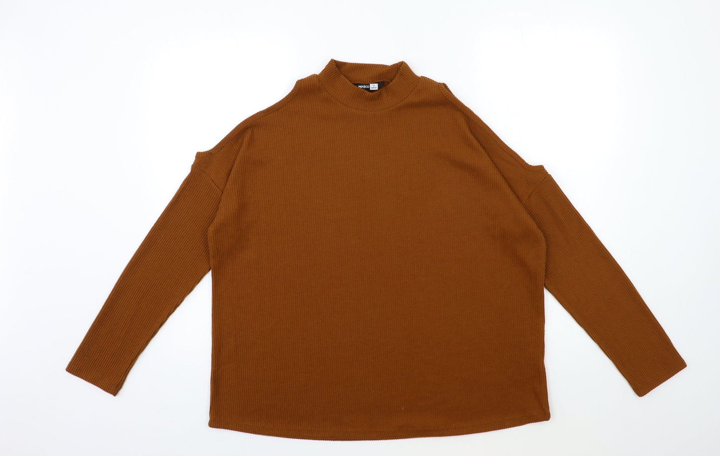 PEP&CO Womens Brown  Knit Pullover Jumper Size 12  - open arm