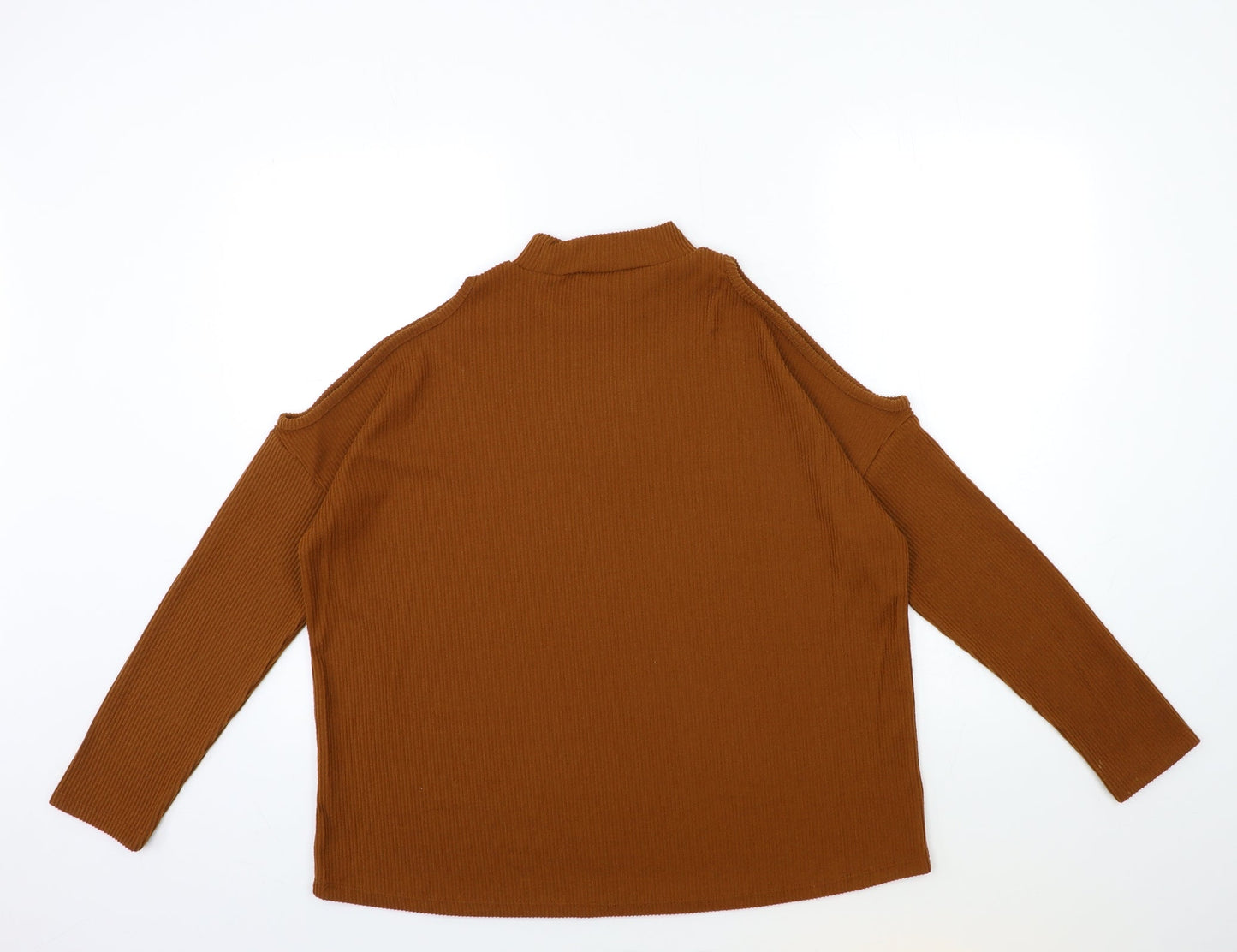 PEP&CO Womens Brown  Knit Pullover Jumper Size 12  - open arm