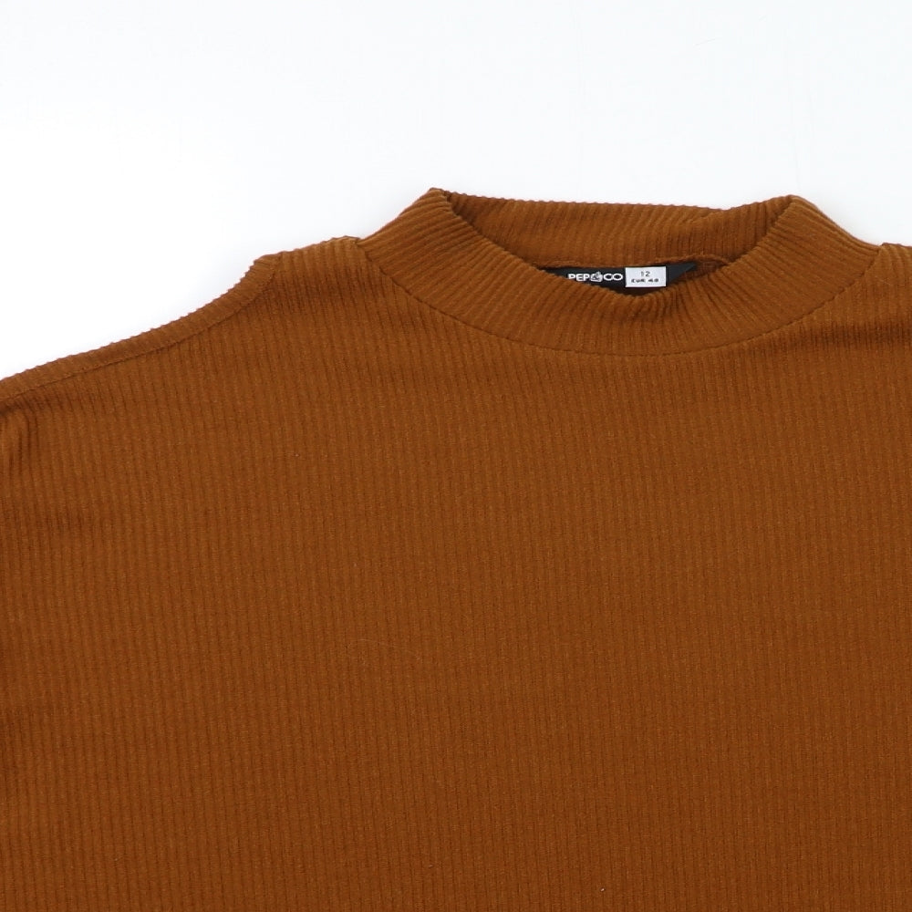 PEP&CO Womens Brown  Knit Pullover Jumper Size 12  - open arm