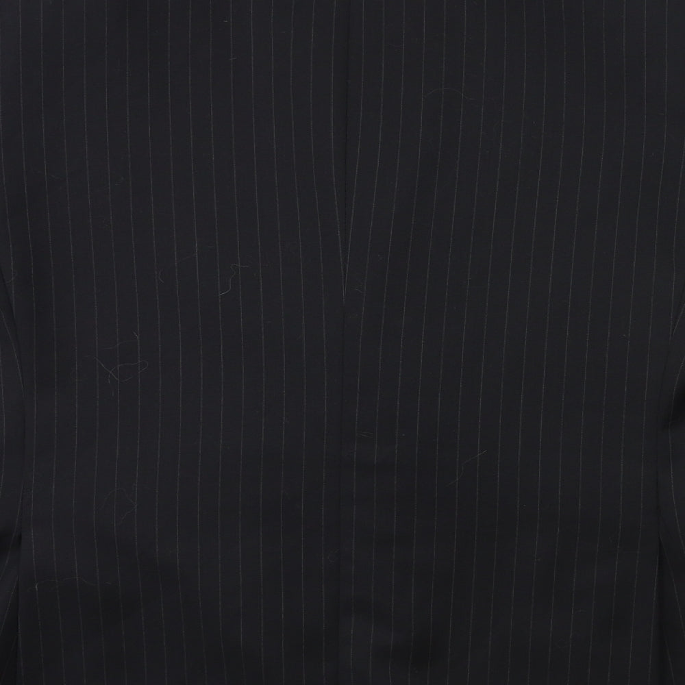 Burton Mens Black Striped  Jacket Suit Jacket Size 40