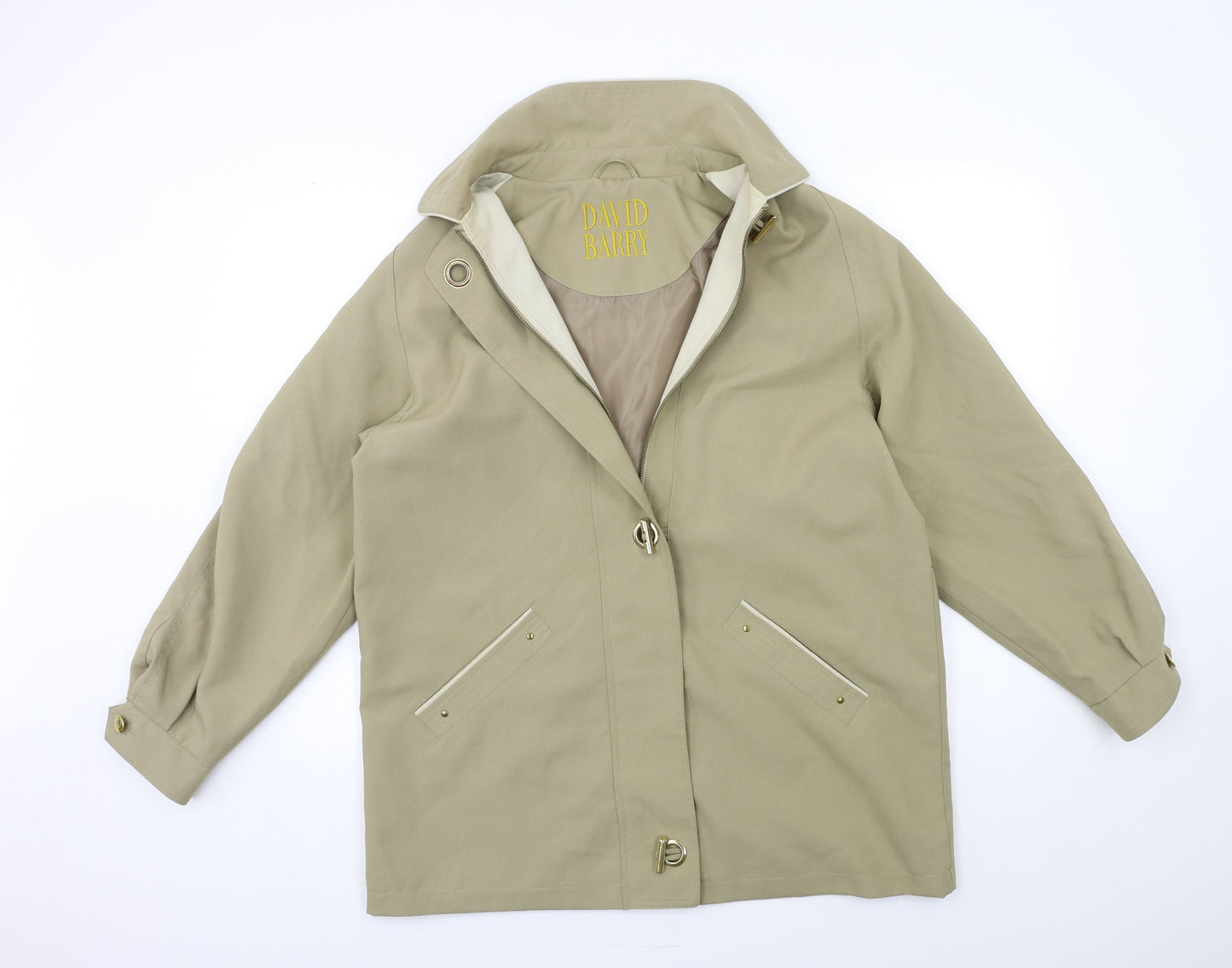 DAVID BARRY Womens Green   Overcoat Coat Size 16