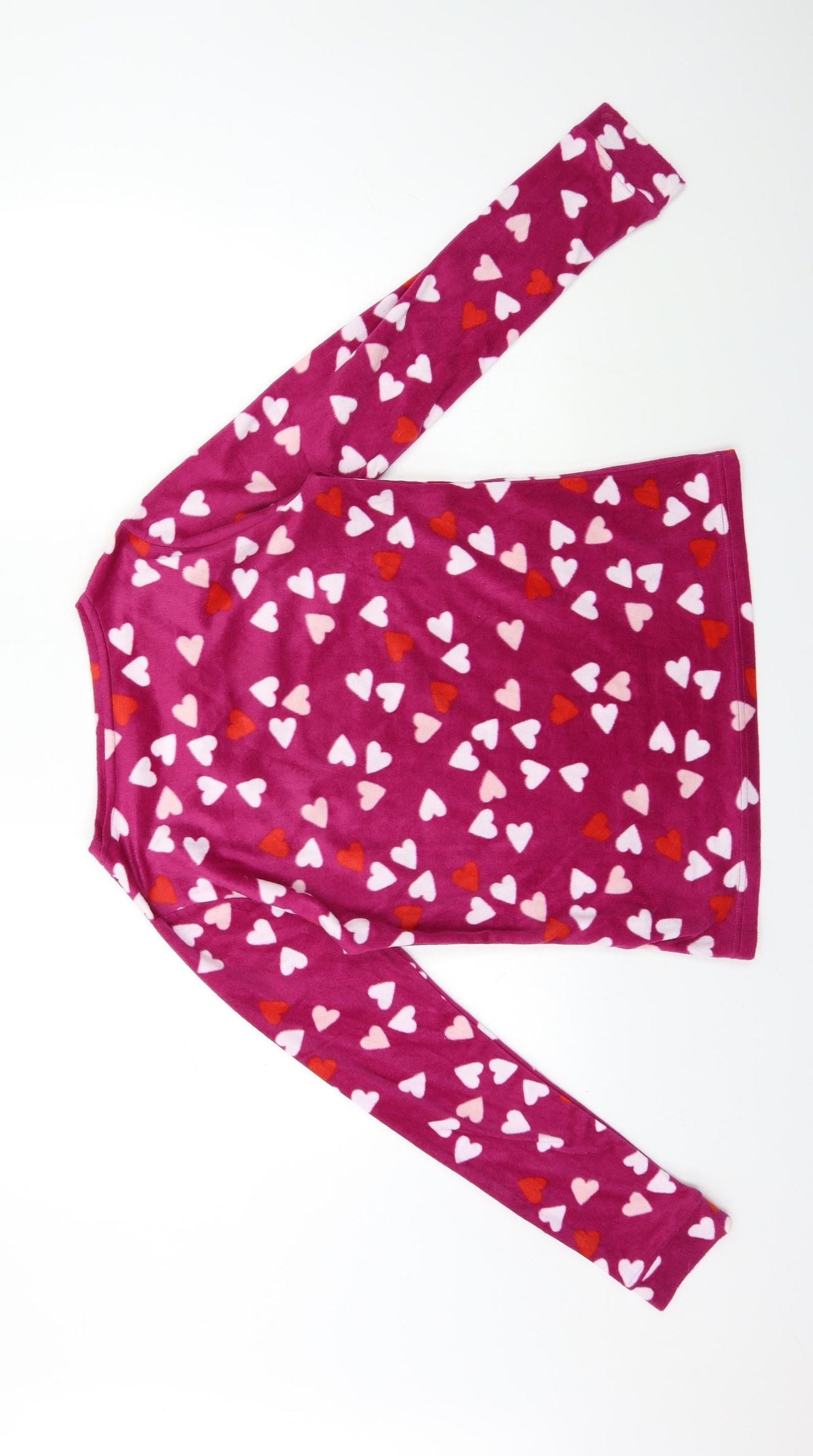 Marks and Spencer Womens Purple Geometric Fleece Top Pyjama Top Size 6