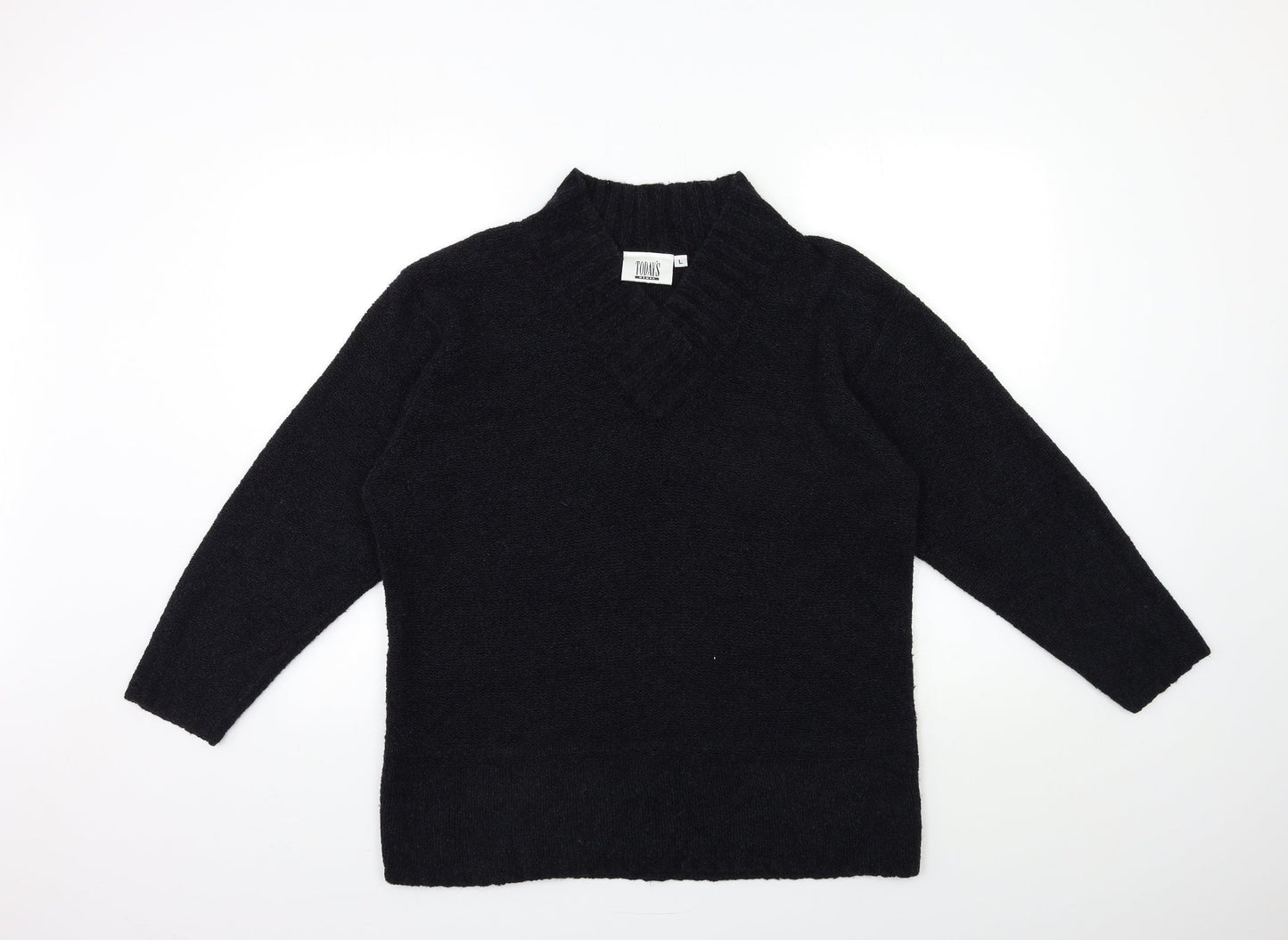 Todays Woman Womens Black  Knit Pullover Jumper Size L