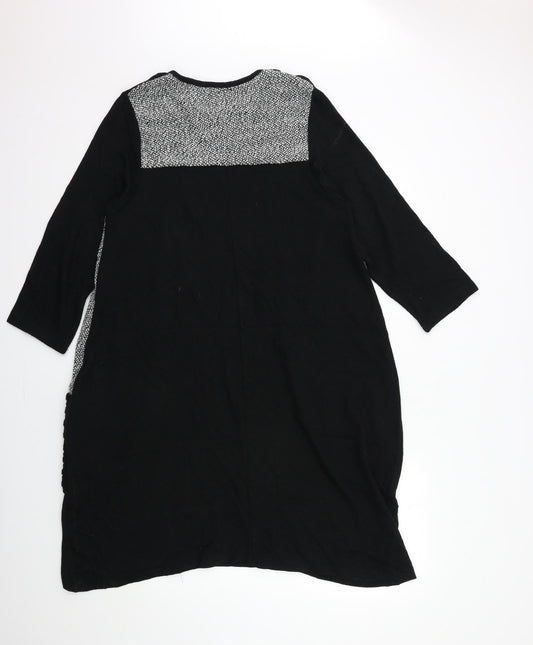 Lacony Womens Black Batik  Jumper Dress  Size M