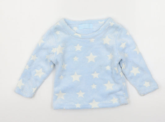 Glow in the Dark Boys Blue Geometric Microfibre  Pyjama Top Size 2-3 Years  - Stars