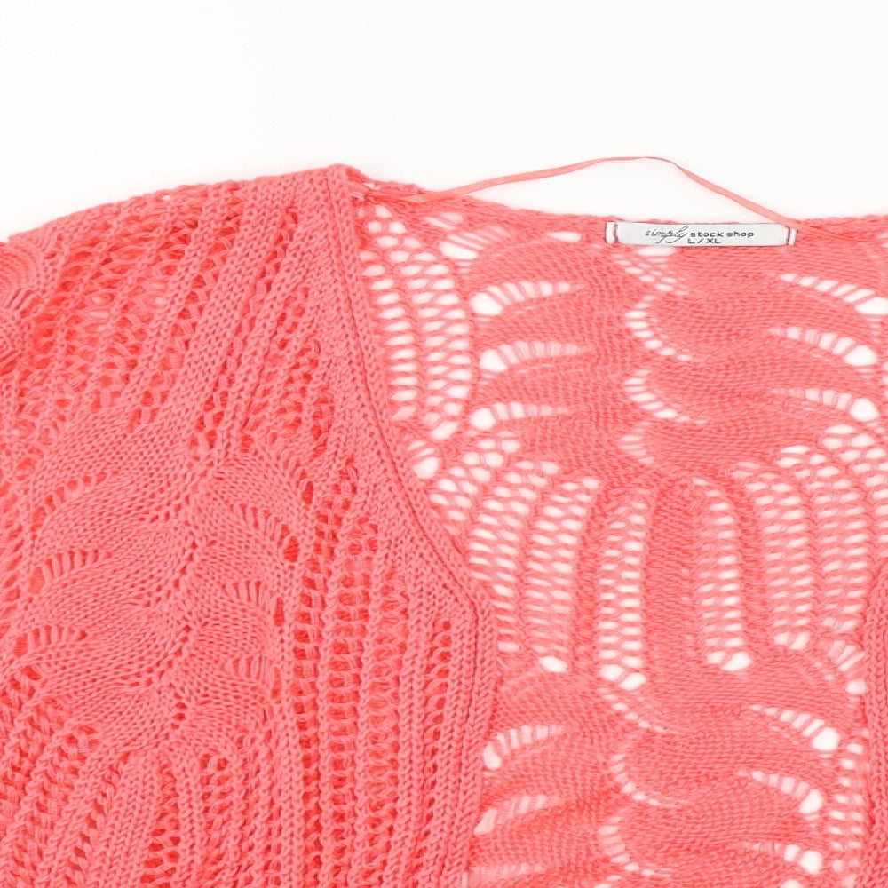 Simply Stock Shop Womens Pink  Knit Cardigan Jumper Size L
