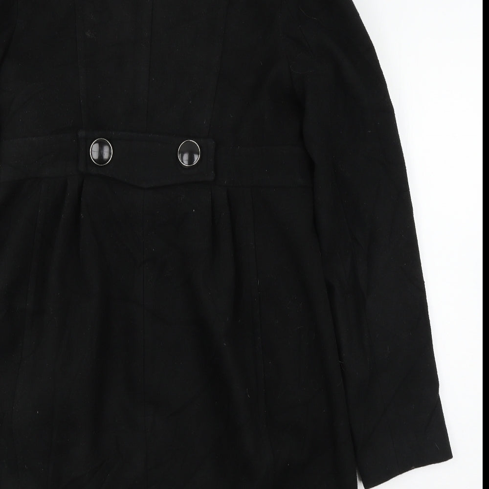 River Island Womens Black   Overcoat Coat Size 12