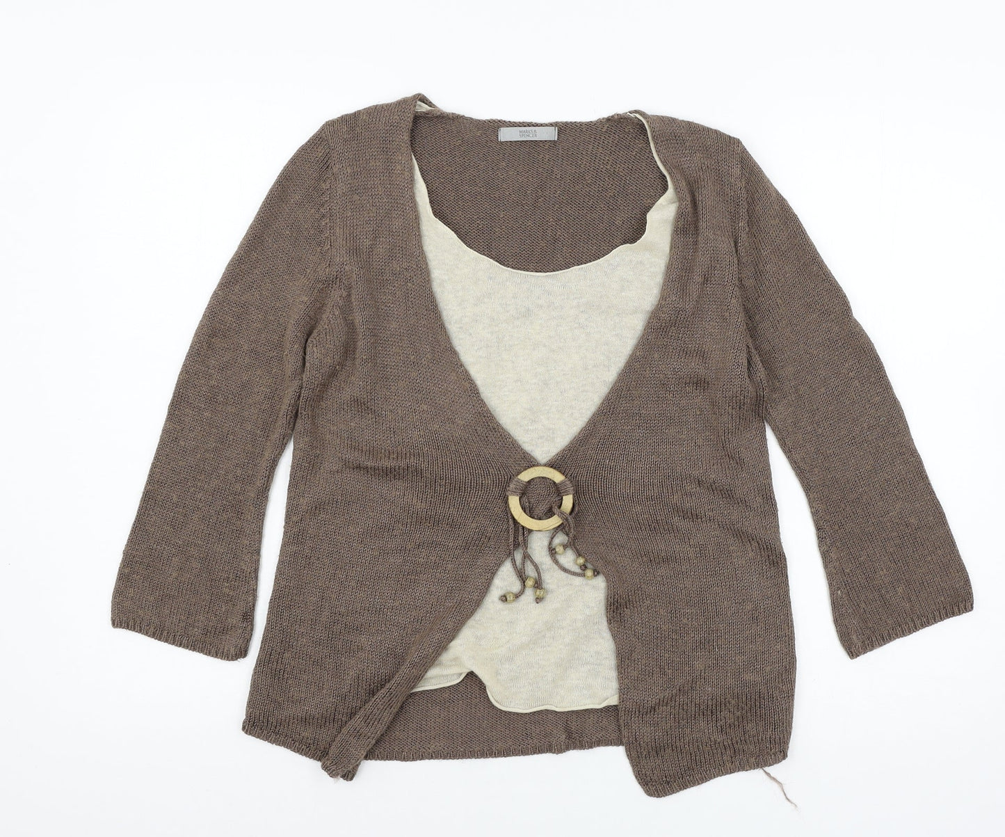 Marks and Spencer Womens Brown  Knit Pullover Jumper Size 14