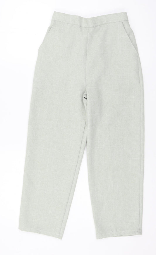 Prwrn Womens Green   Cropped Trousers Size 8 L22 in