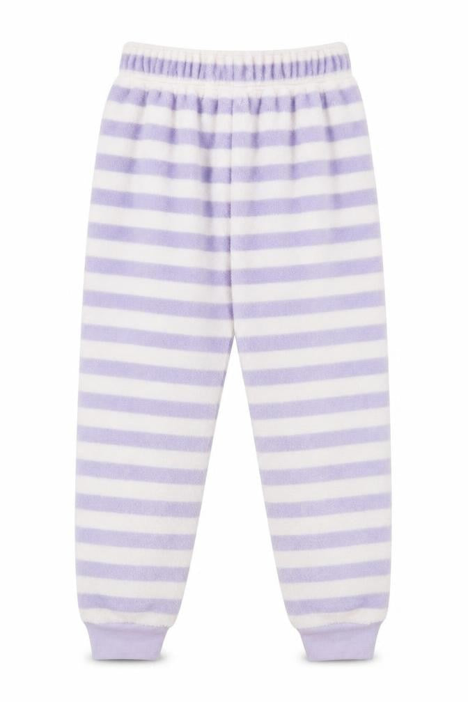 Marks and Spencer Girls Purple Striped Microfibre Capri Pyjama Pants Size 7-8 Years