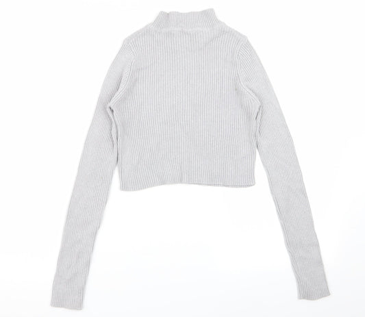 Select Womens Grey   Basic T-Shirt Size 6  - crop top
