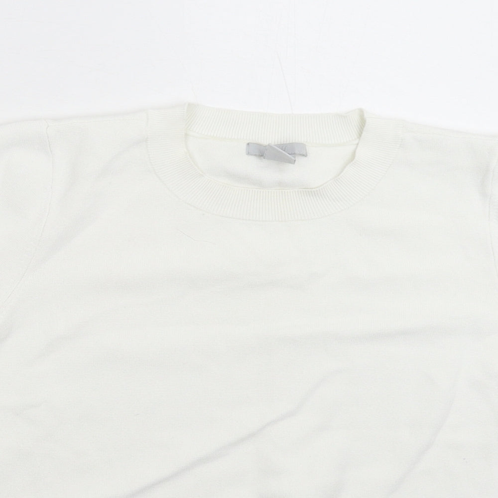 H&M Womens White  Knit Pullover Jumper Size S