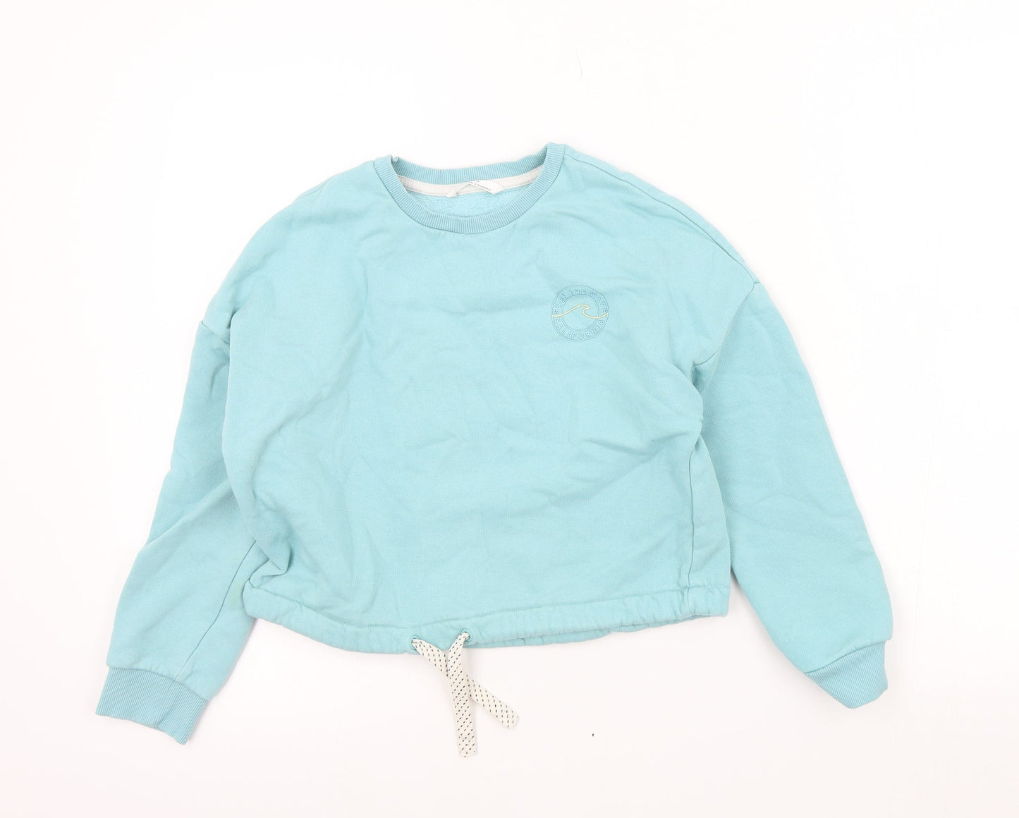 M&S Girls Blue Colourblock  Pullover Sweatshirt Size 9-10 Years