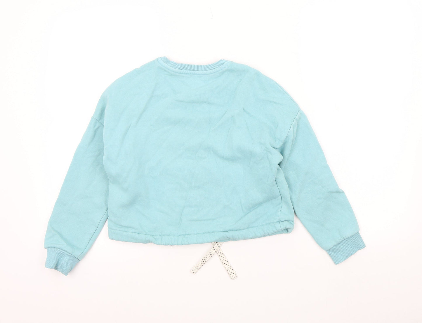 M&S Girls Blue Colourblock  Pullover Sweatshirt Size 9-10 Years