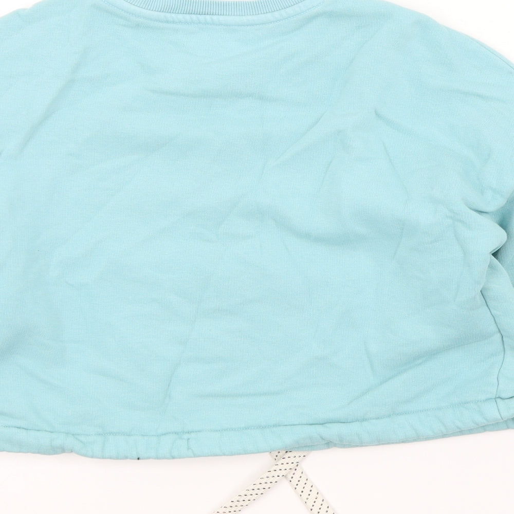 M&S Girls Blue Colourblock  Pullover Sweatshirt Size 9-10 Years