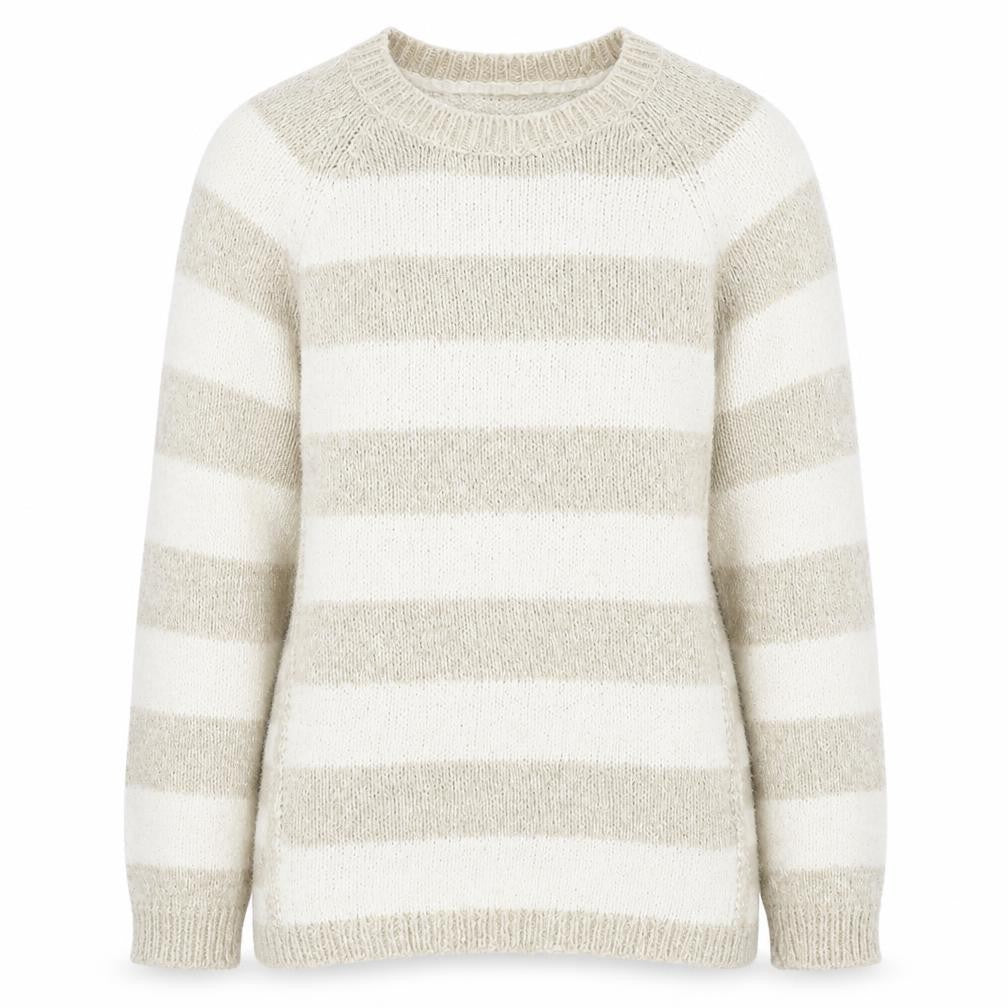 M&S Womens Beige Striped  Pullover Jumper Size 10