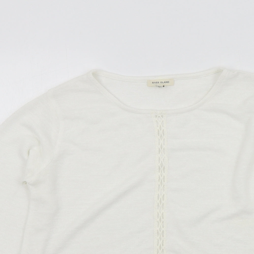 River Island Womens White   Pullover Jumper Size 6