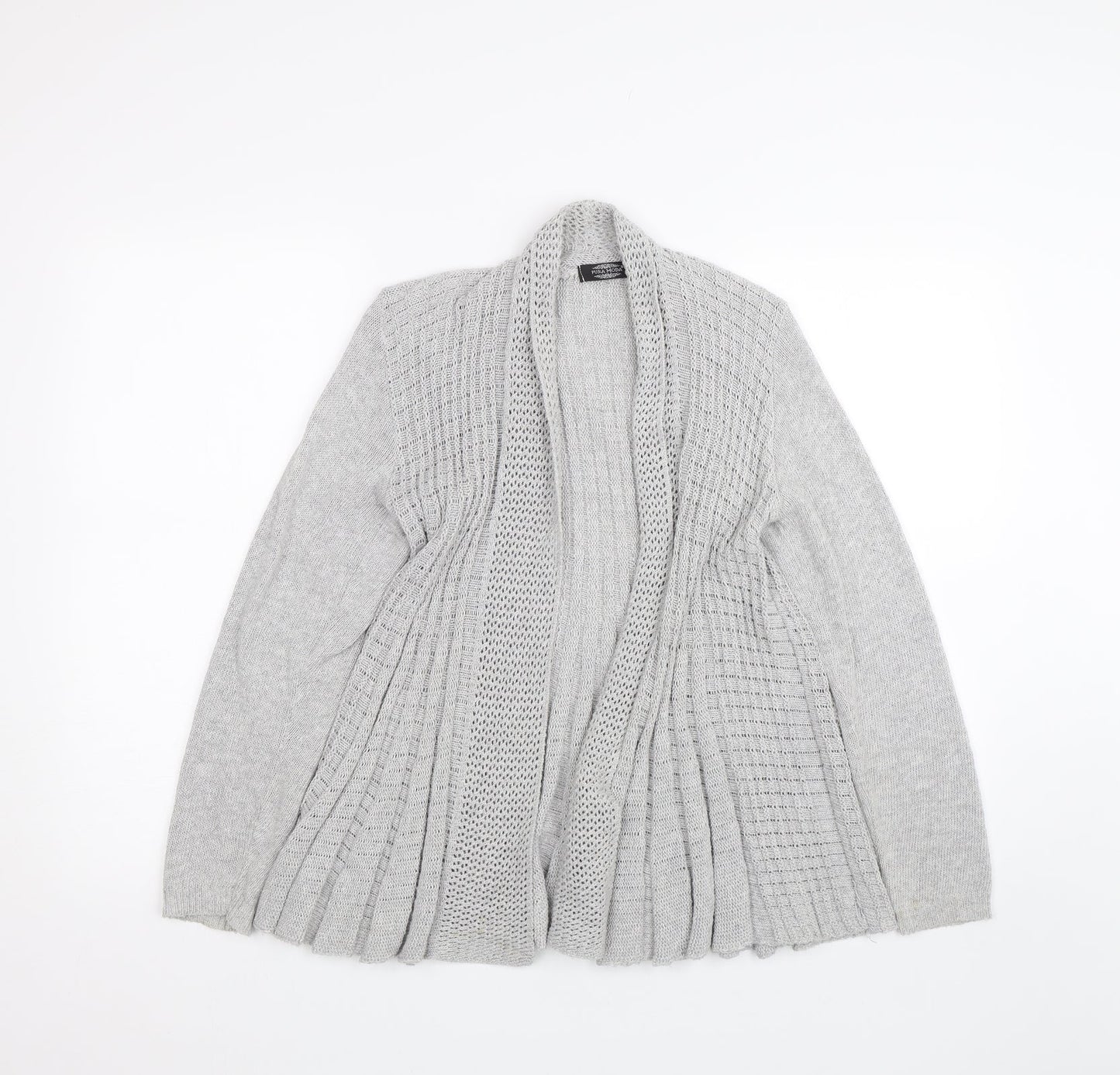 Pura Moda Womens Grey   Cardigan Jumper Size L