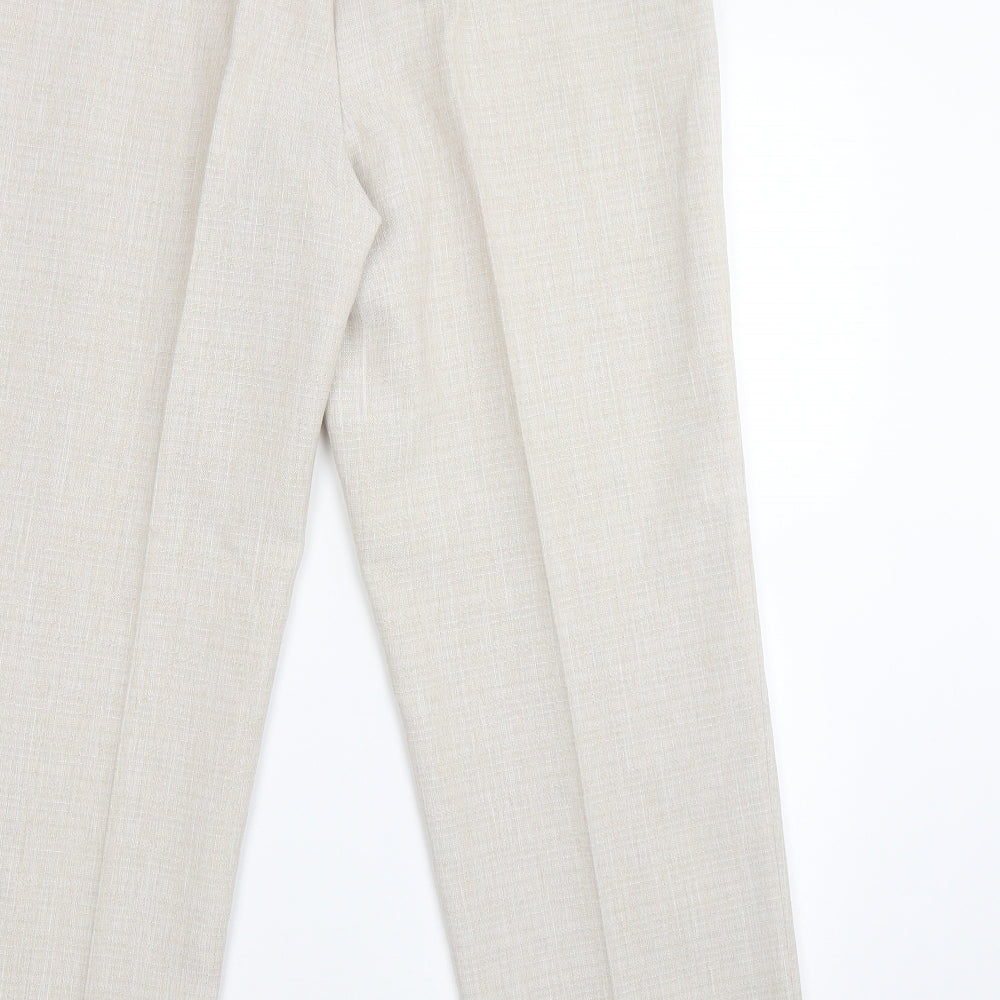 M&S Womens Beige   Carrot Trousers Size 14 L26 in