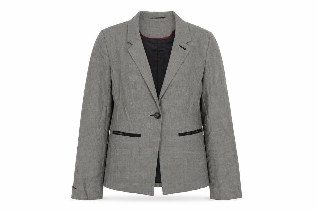 TU Womens Grey Check  Jacket Suit Size 12