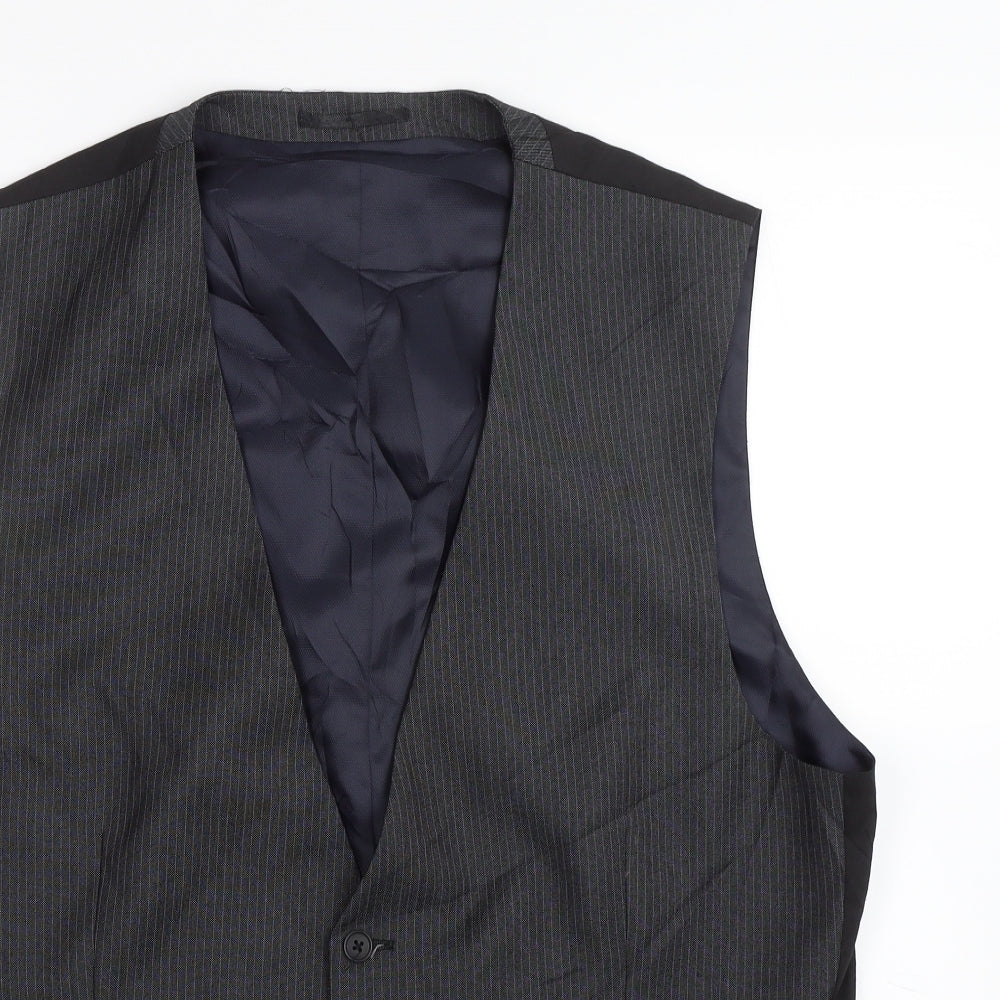 NEXT Mens Grey Striped  Jacket Suit Waistcoat