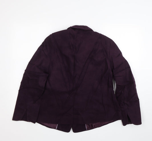 M&S Womens Purple   Overcoat Coat Size 16
