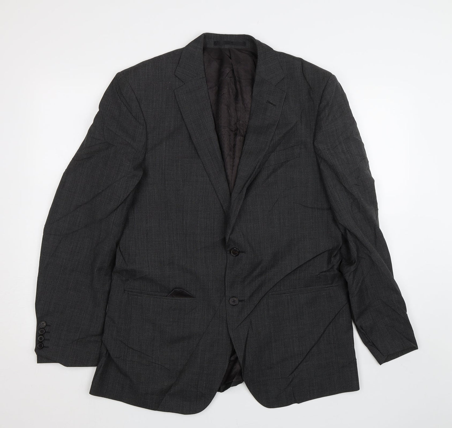 M&S Mens Grey Check  Jacket Suit Size 40