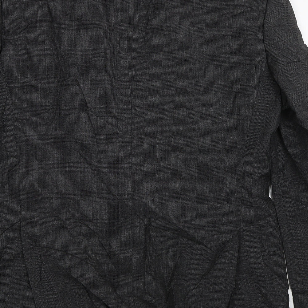 M&S Mens Grey Check  Jacket Suit Size 40