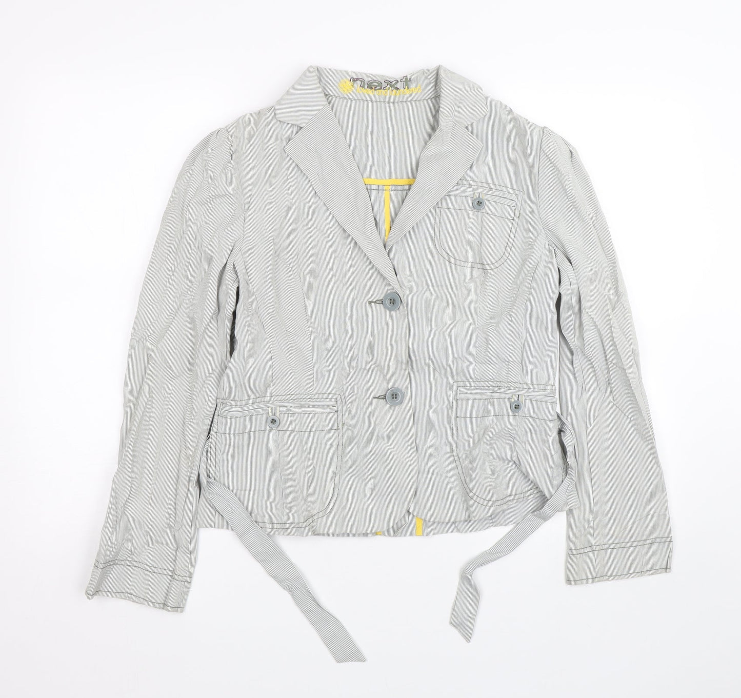 NEXT Womens Grey Striped  Jacket Blazer Size M