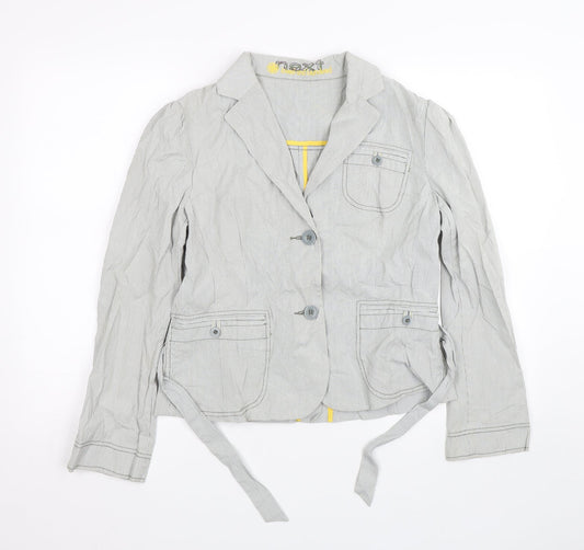 NEXT Womens Grey Striped  Jacket Blazer Size M