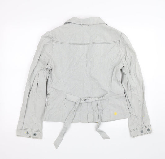 NEXT Womens Grey Striped  Jacket Blazer Size M
