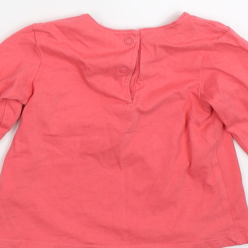 M&S Girls Pink   Basic T-Shirt Size 6-9 Months