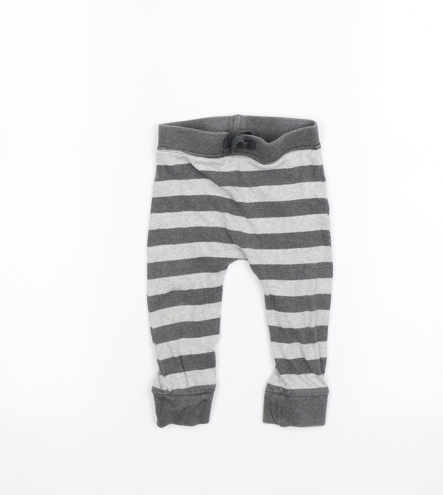 George Boys Grey Striped  Sweatpants Trousers Size 6-9 Months