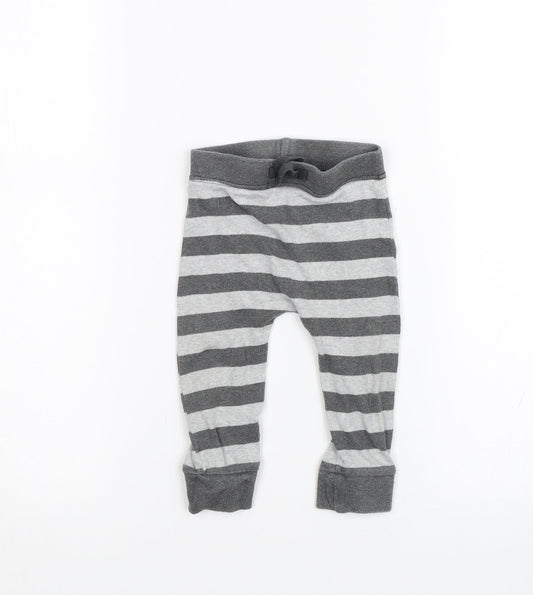 George Boys Grey Striped  Sweatpants Trousers Size 6-9 Months