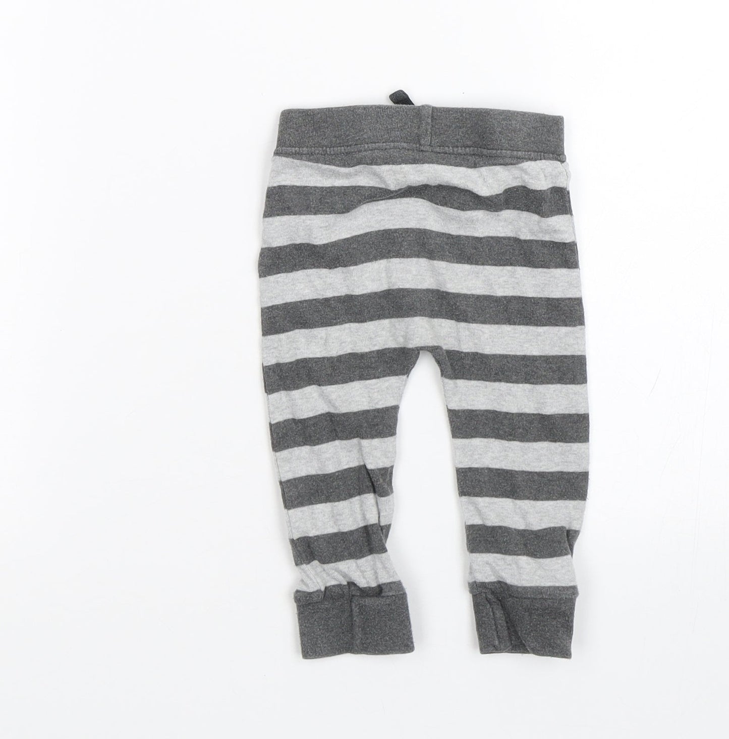 George Boys Grey Striped  Sweatpants Trousers Size 6-9 Months