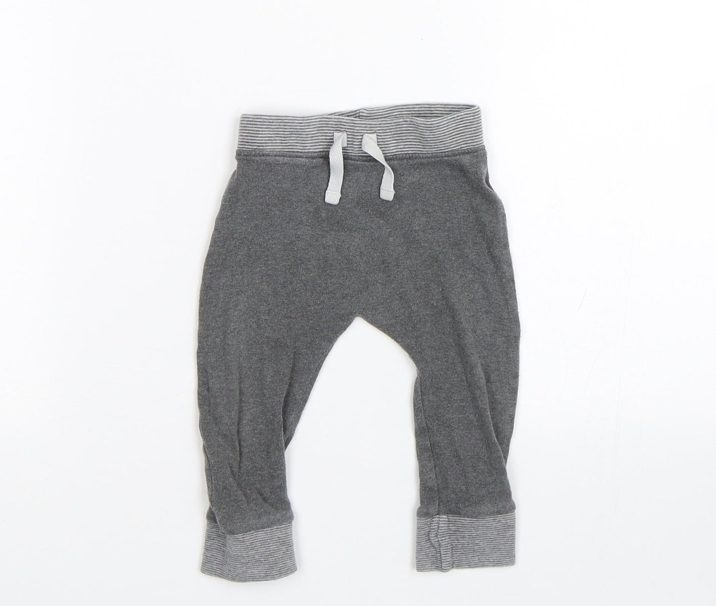 George Boys Grey Striped  Sweatpants Trousers Size 6-9 Months