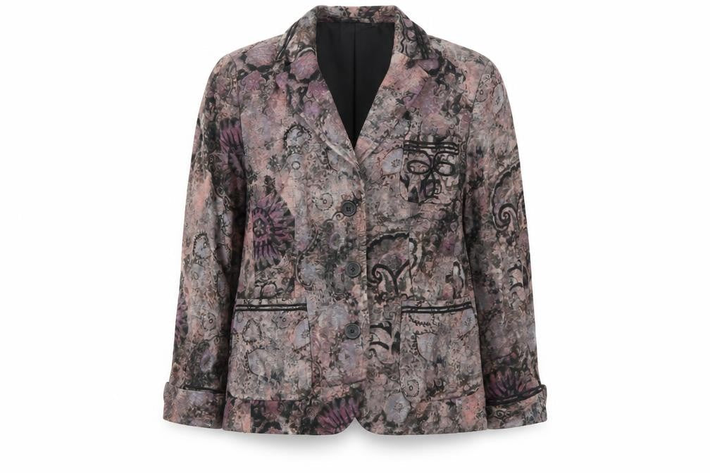 M&S Womens Multicoloured Argyle/Diamond  Jacket Blazer Size 14